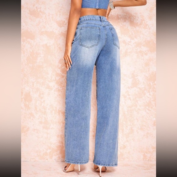 ๐๐ฅNWOT-SEXY High Waist Ripped Wide Leg Jeans SZ 27๐๐ฅ - Picture 4 of 9
